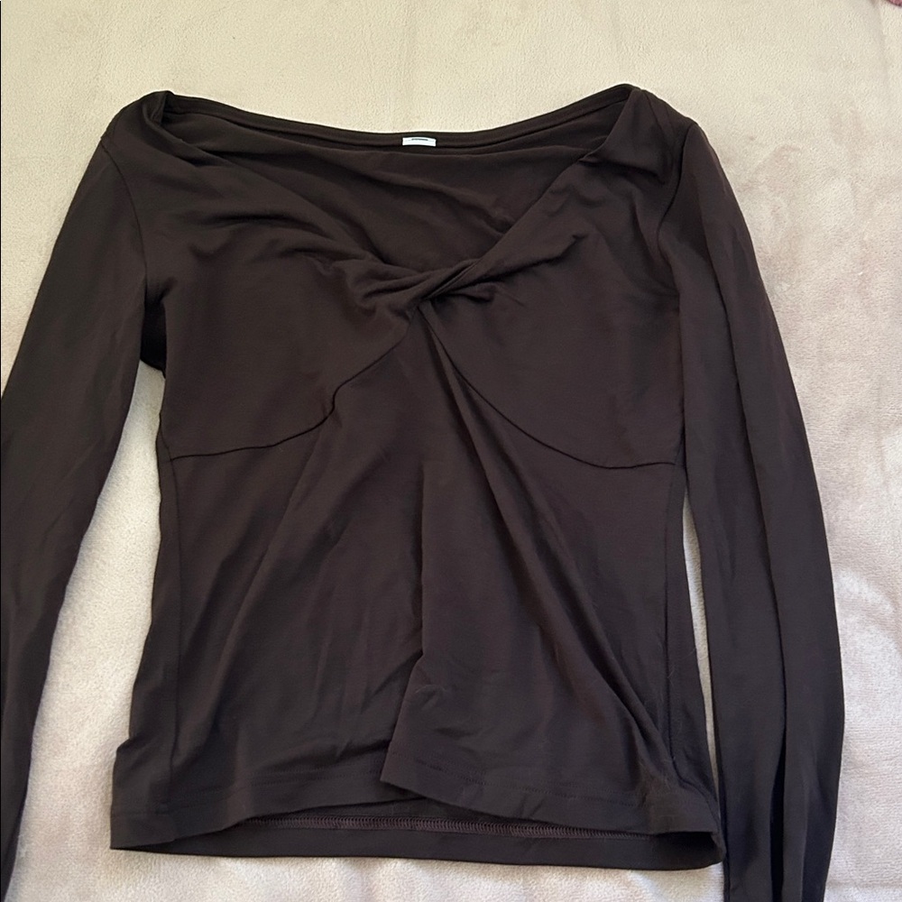 Dark Brown Long Sleeve Top